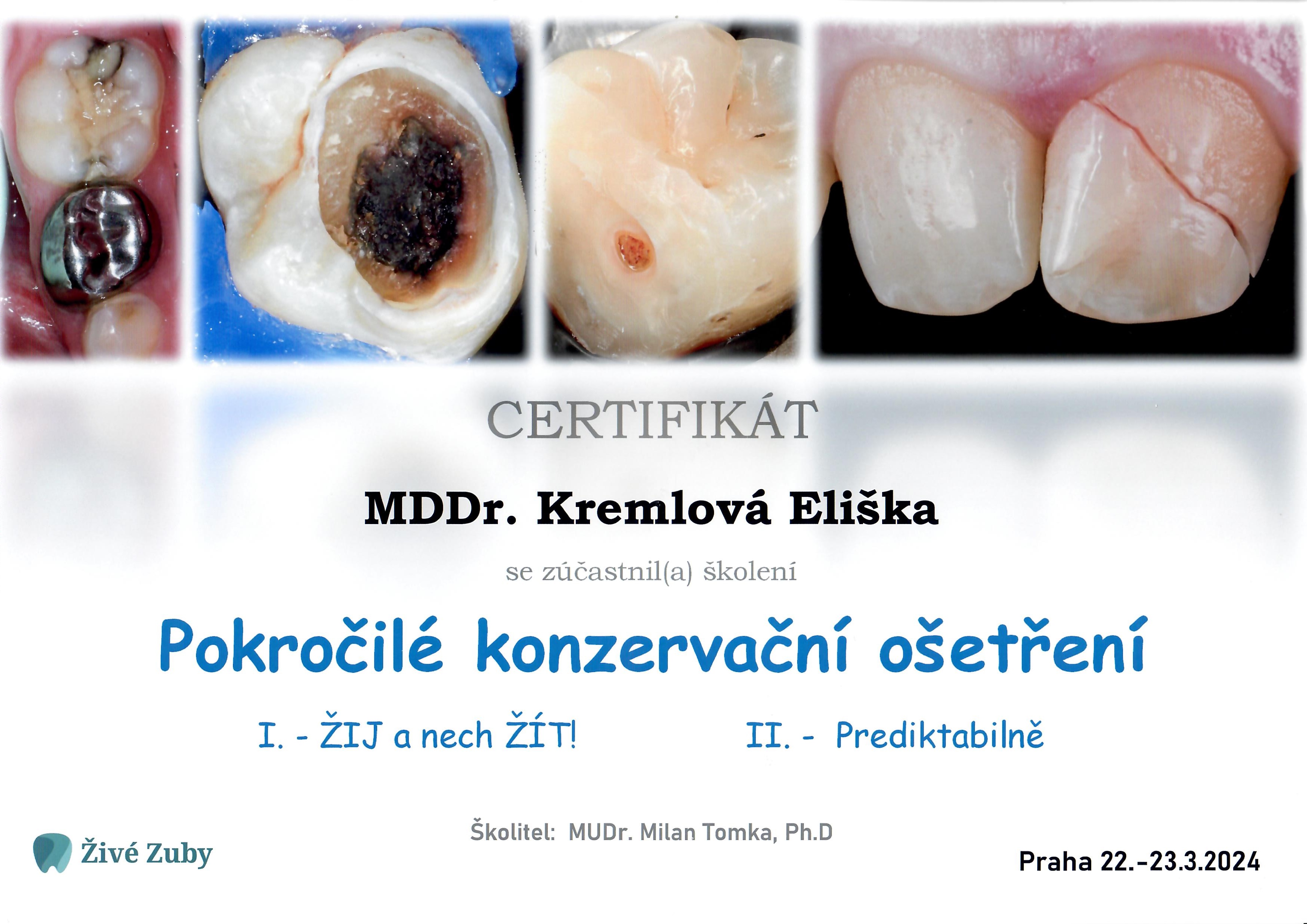 Dental certificate