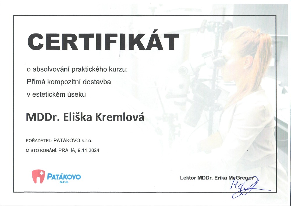 Dental certificate